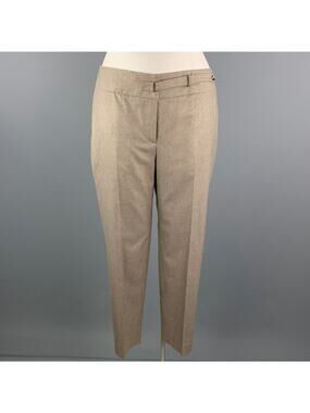 GIORGIO ARMANI Size 14 Taupe Silk / Cashmere Front Tab Dress Pants